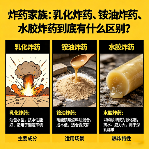 三都镇炸药家族：乳化炸药、铵油炸药、水胶炸药到底有什么区别？